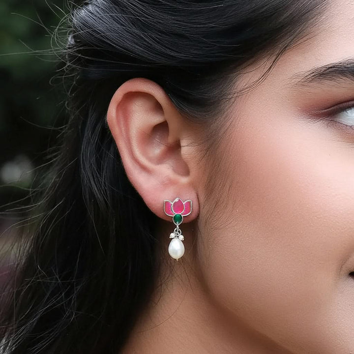 92.5 Sterling Silver Lotus Stud Earring2