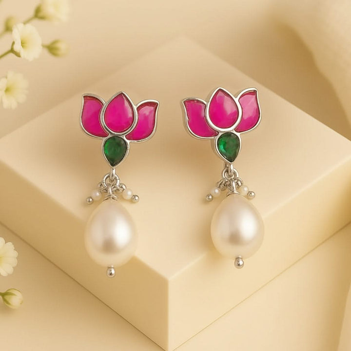 92.5 Sterling Silver Lotus Stud Earring2