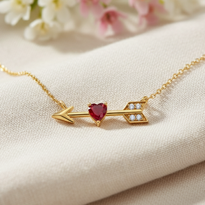 Silver Cupids Arrow Necklace