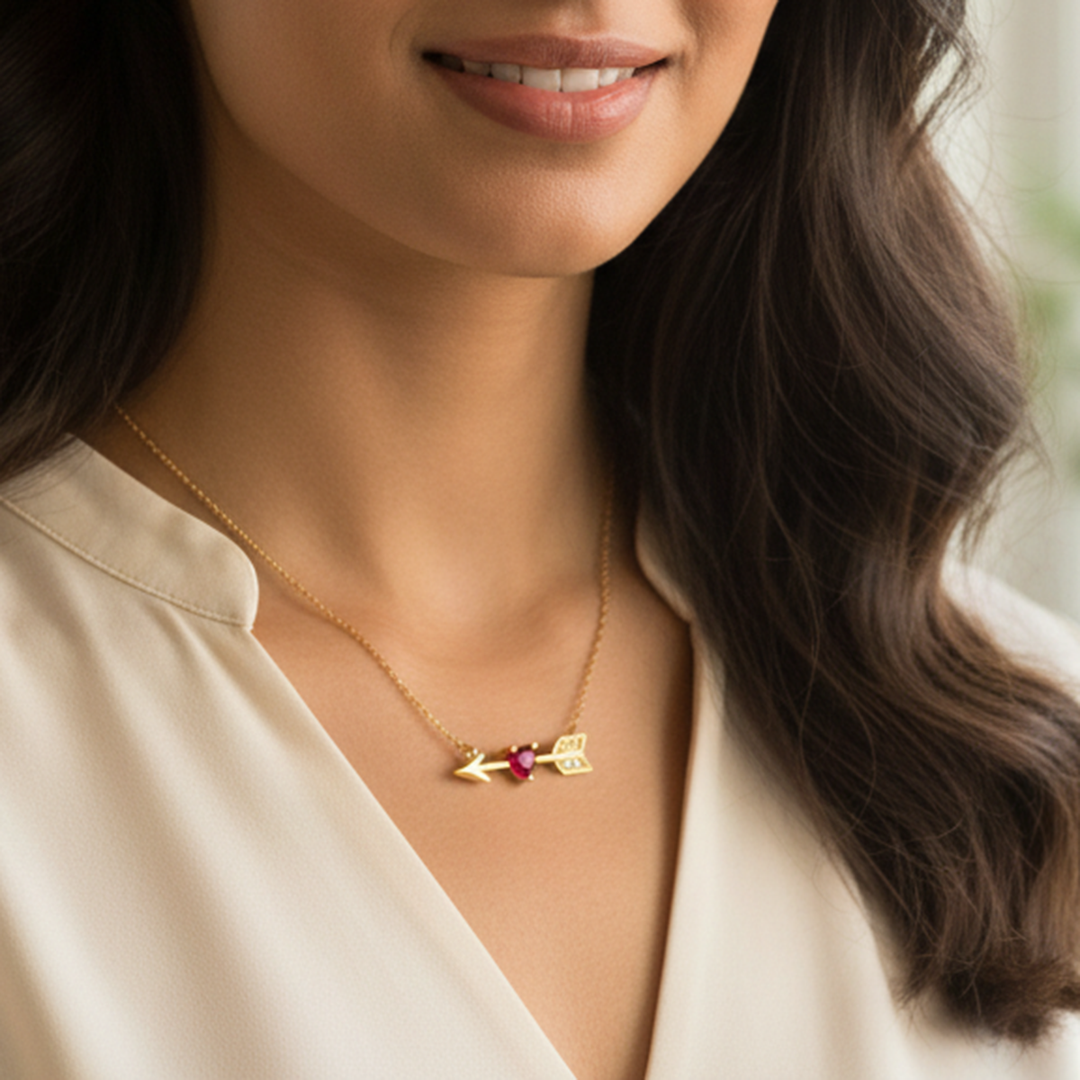 Silver Cupids Arrow Necklace