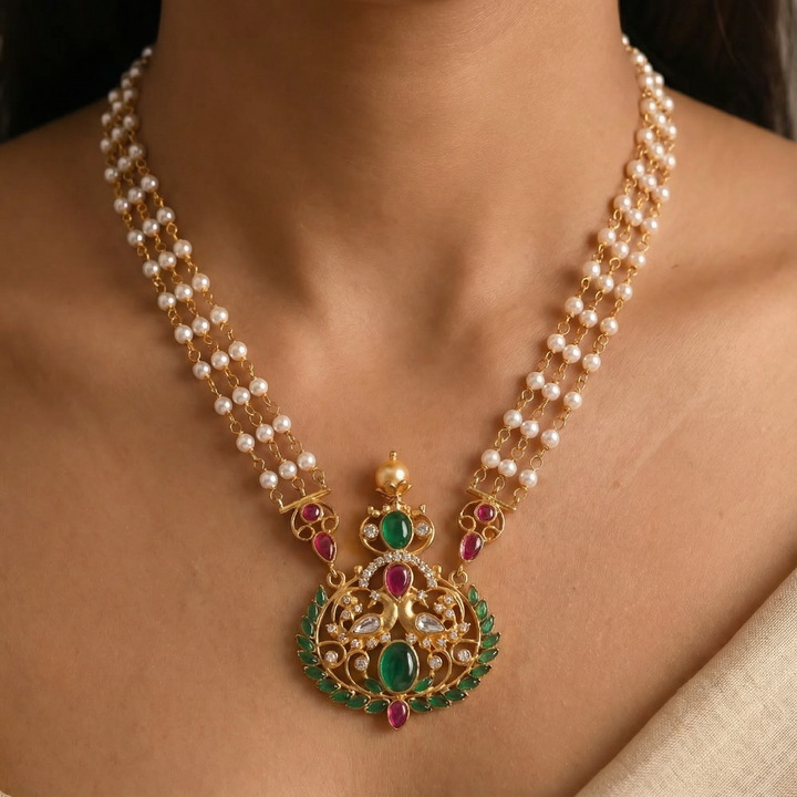 Silver Swan Rani Haar Necklace