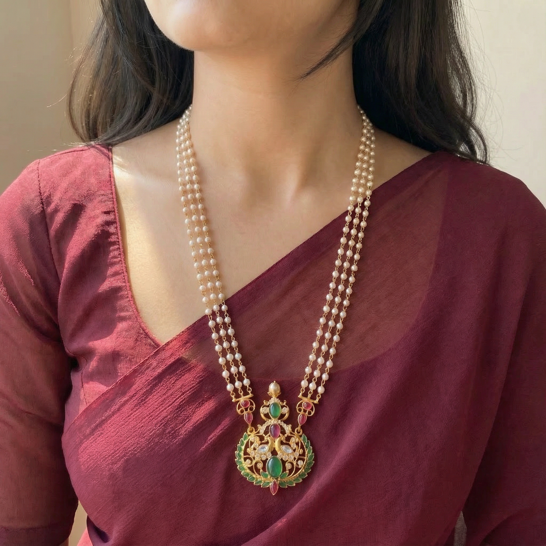 Silver Swan Rani Haar Necklace