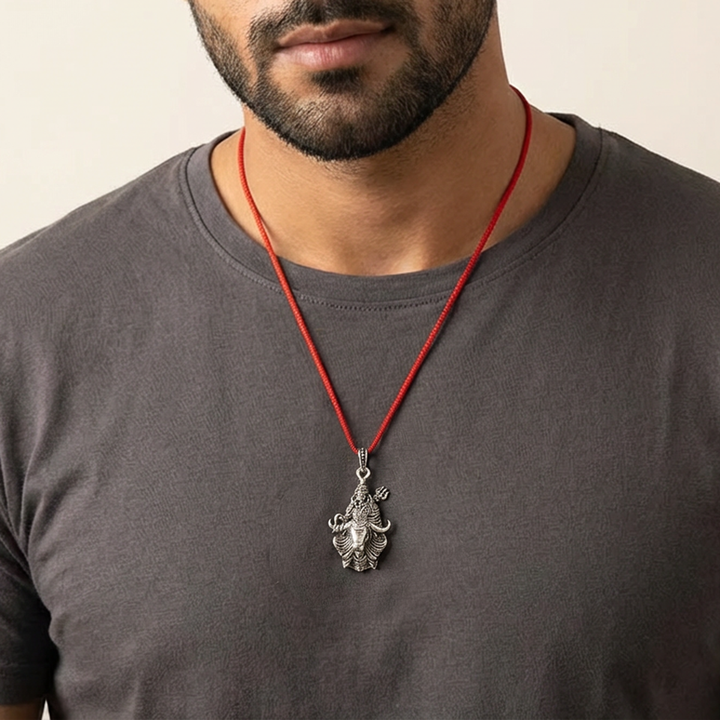 Silver Shiva with Nandi Pendant