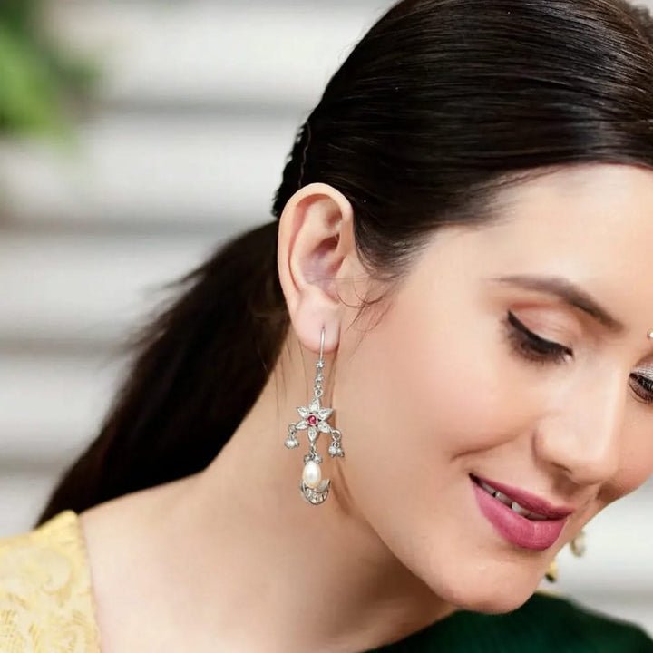 925 Sterling Silver Flower Kundan Sui Dhaga