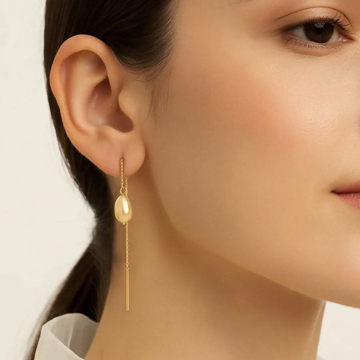 Silver Pearl Sui dhaga Earring