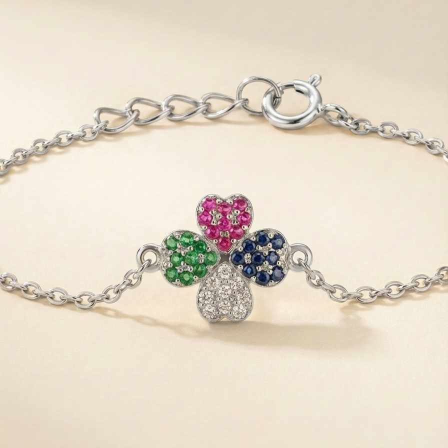 Silver Clover Crush Bracelet