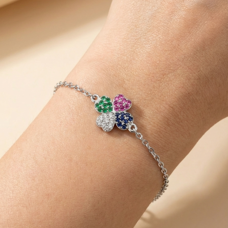 Silver Clover Crush Bracelet