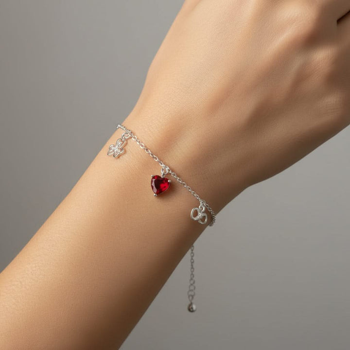 92.5 Silver Love charm Bracelet