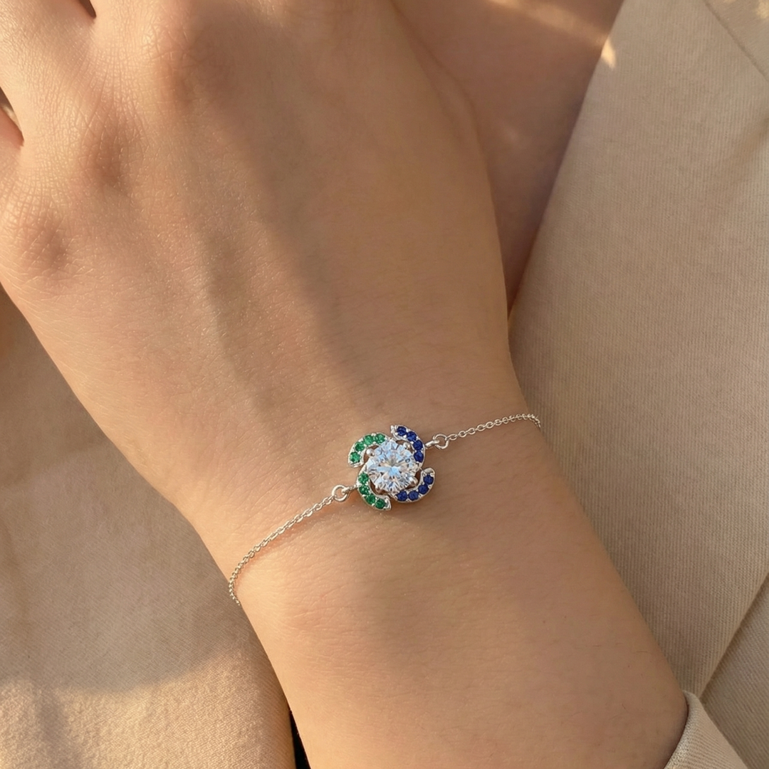 Silver 925 Crystal Crest Bracelet