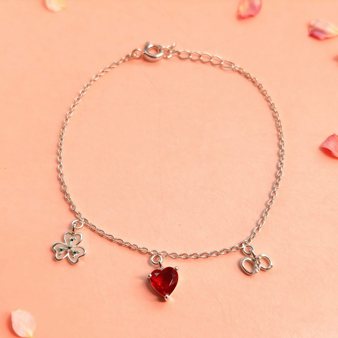 92.5 Silver Love charm Bracelet