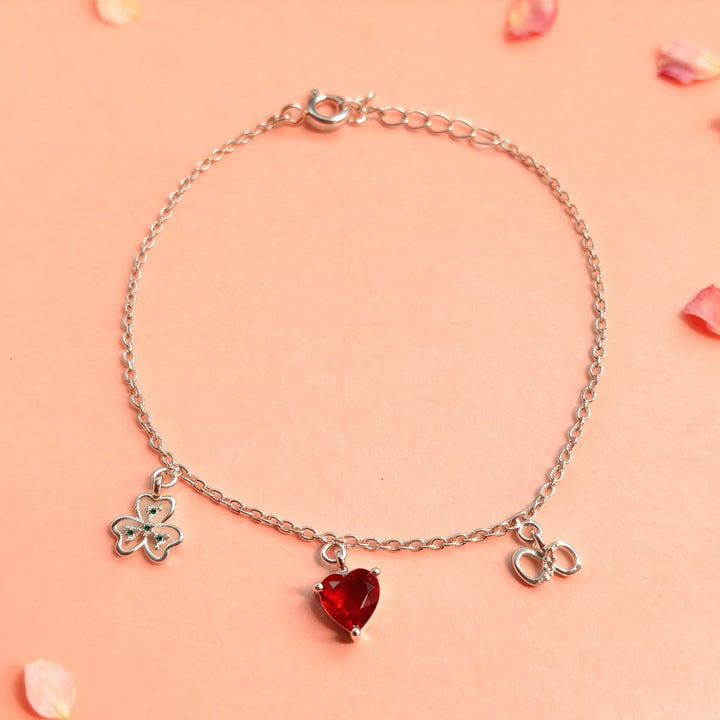 92.5 Silver Love charm Bracelet