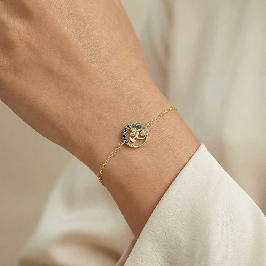 Silver Nazar Loop Bracelet