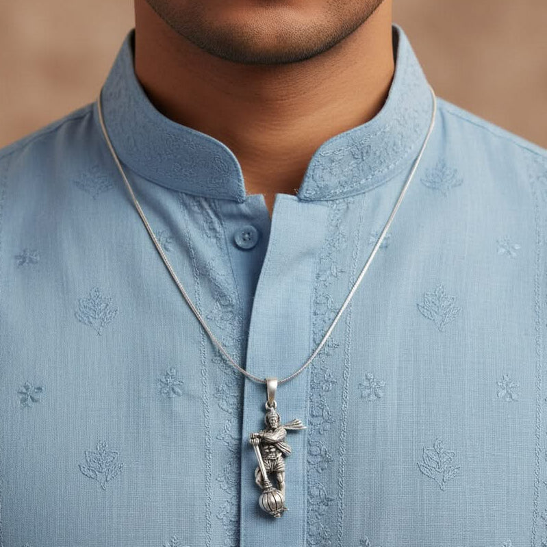 925 Sterling Silver Hanuman Ji Pendant