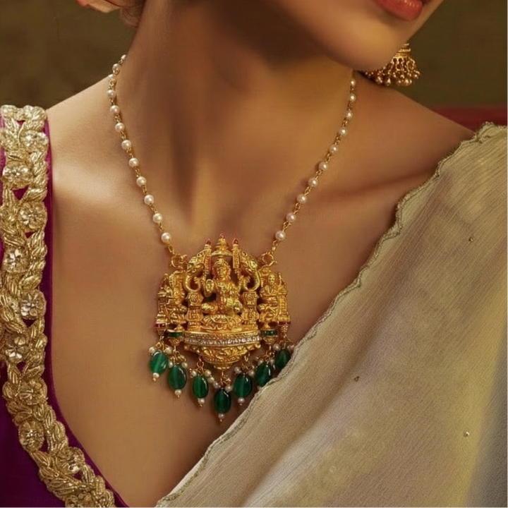 Silver Goddess lakshmi Pendant