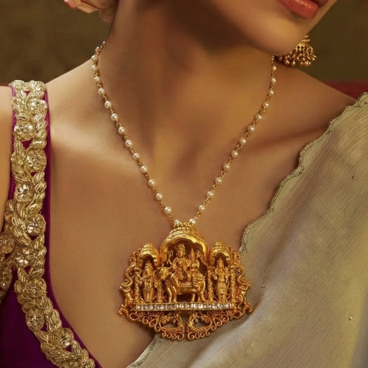 Silver Shiv Parivar Nakash Pendant