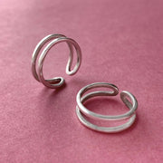 Double Wired Sterling Silver Toe Ring (Pair)