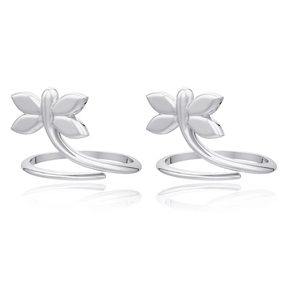 Dragon fly Sterling Silver Toe Ring (Pair)