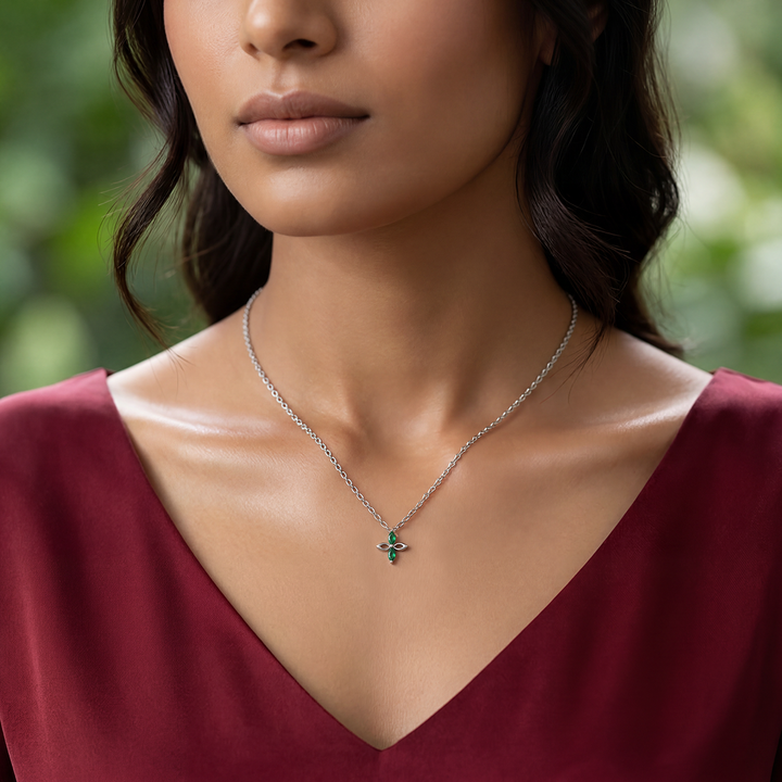 Pure Silver Green Axis Pendant
