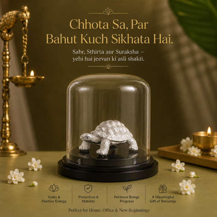 999 Silver Kurma Tortoise Idol in Dome Casing