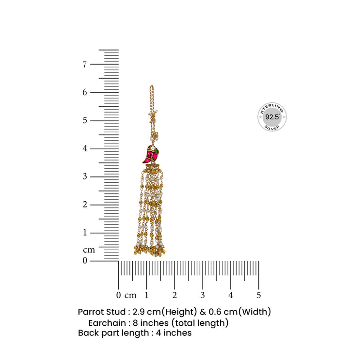 Mithu Dreamy Danglers Silver 24k Gold Plated Earrings