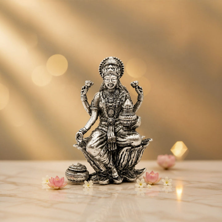 925 Sterling Silver Goddess Lakshmi Idol