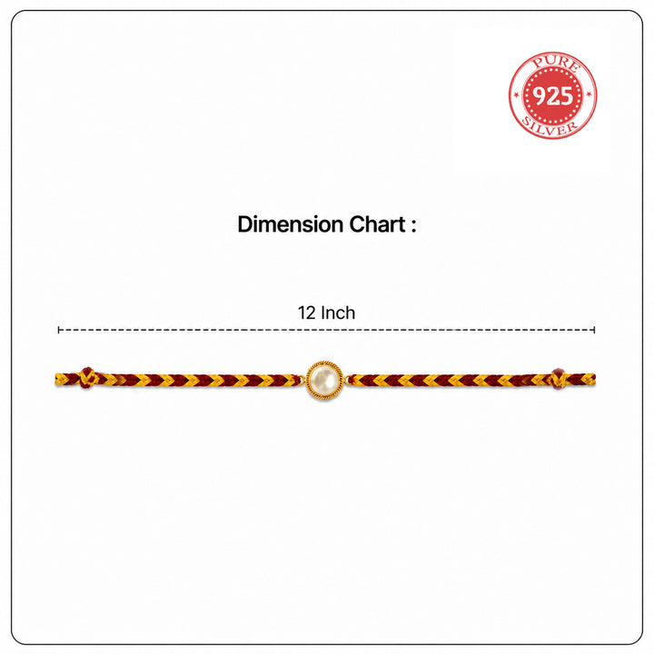 92.5 Silver Pearl Rakhi with Chandan Tilak Set