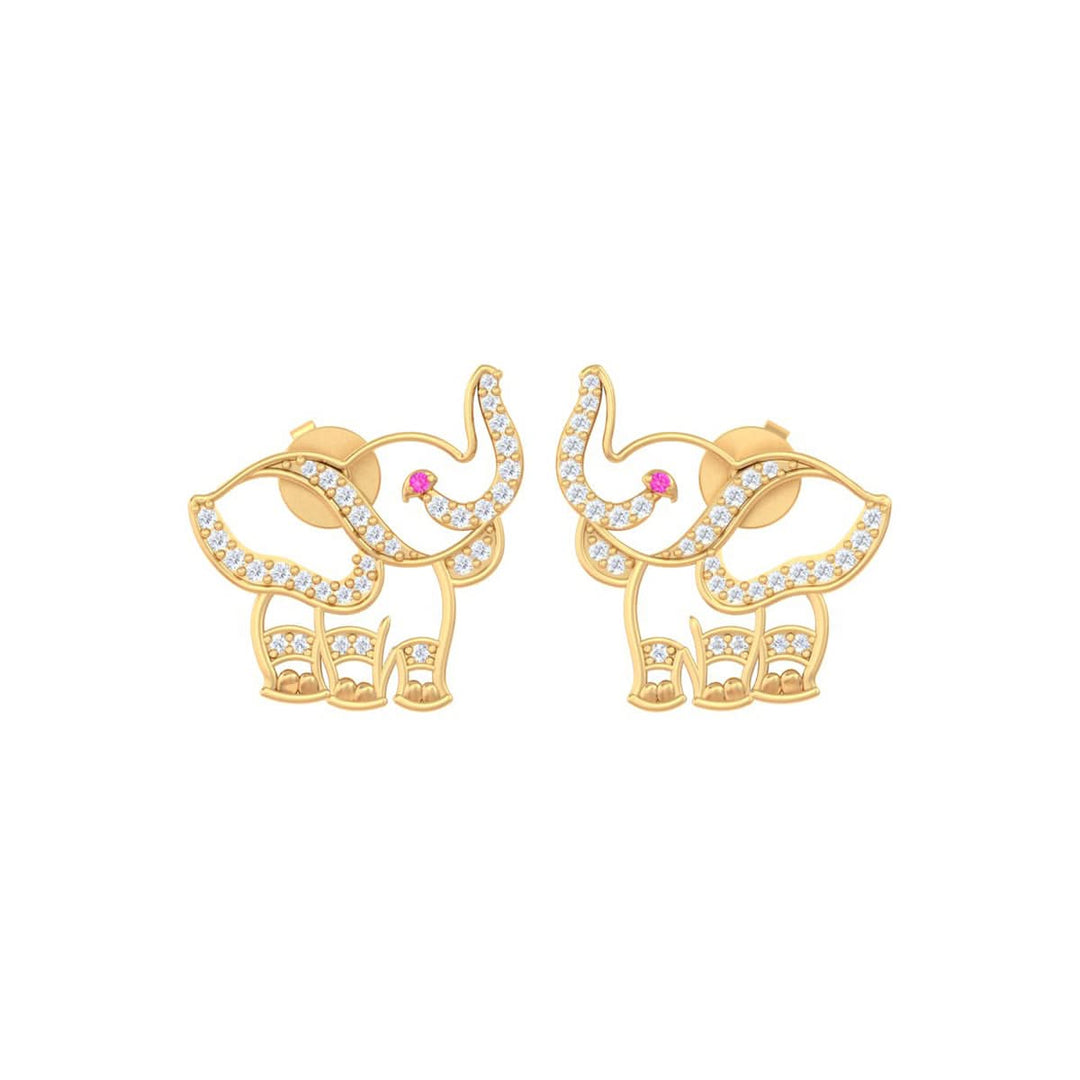 925 Pure Silver Baby Elephant Stud Earrings
