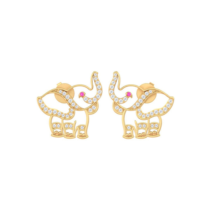 925 Pure Silver Baby Elephant Stud Earrings