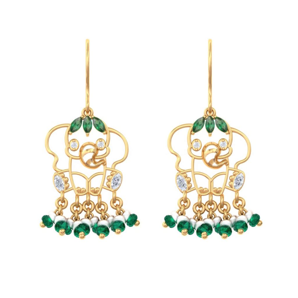 925 Silver Elephant Hook Earrings (Gold Plating)