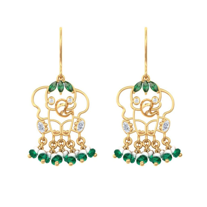 925 Silver Elephant Hook Earrings (Gold Plating)