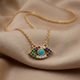 925 Pure Silver Multi-Hue Evil Eye Necklace