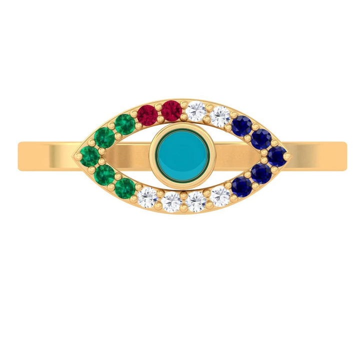 925 Pure Silver Evil Eye Ring