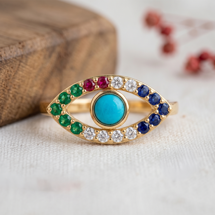 925 Pure Silver Evil Eye Ring