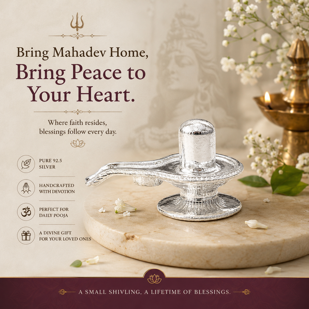 925 Sterling Silver Shivling Idol