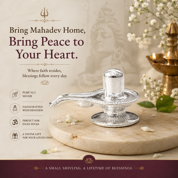 925 Sterling Silver Shivling Idol
