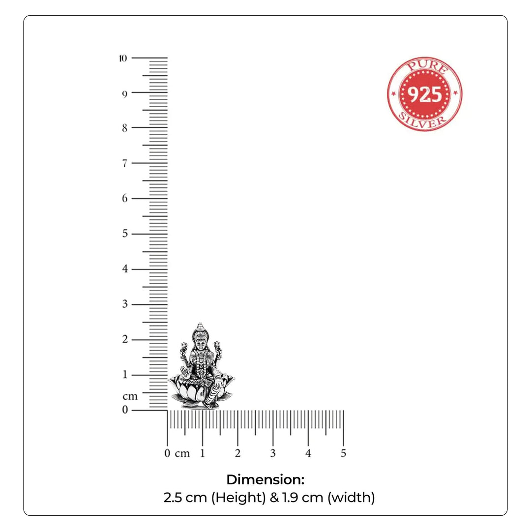 925 Sterling Silver Goddess Lakshmi Idol