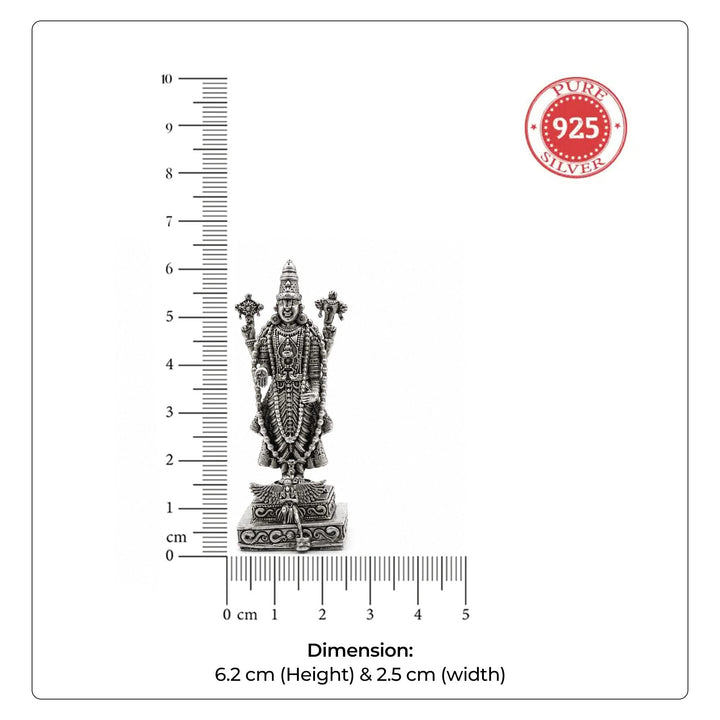 925 Silver Vishnu Narayana Idol