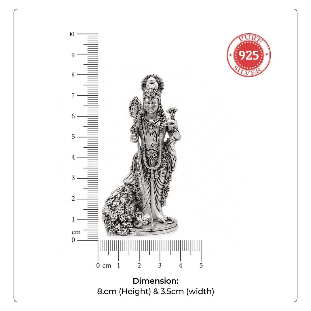925 Silver Kartikeya Murugan Idol