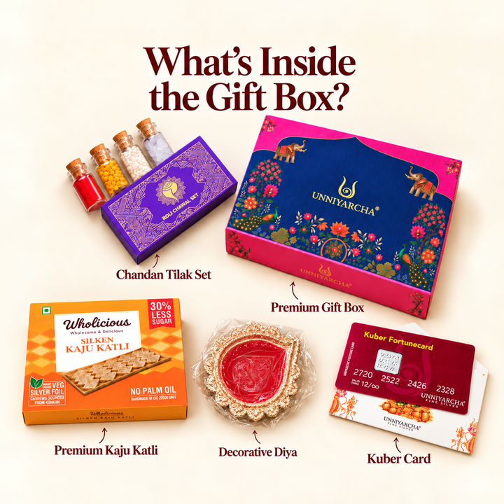 Unniyarcha 925 Pure Silver Fortune Kuber Card Festive Gift Hamper