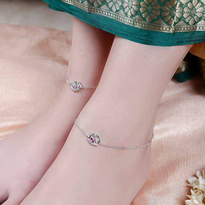 Silver Swan Anklet