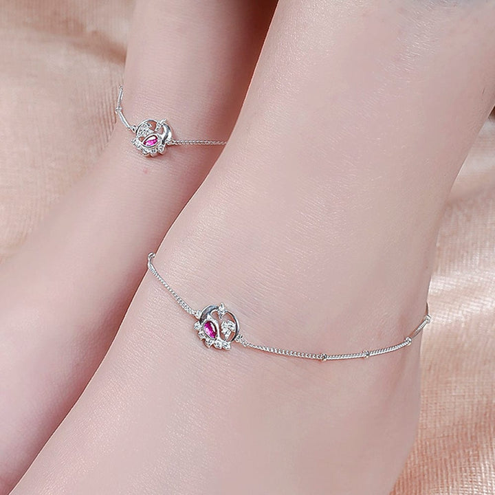 Silver Swan Anklet