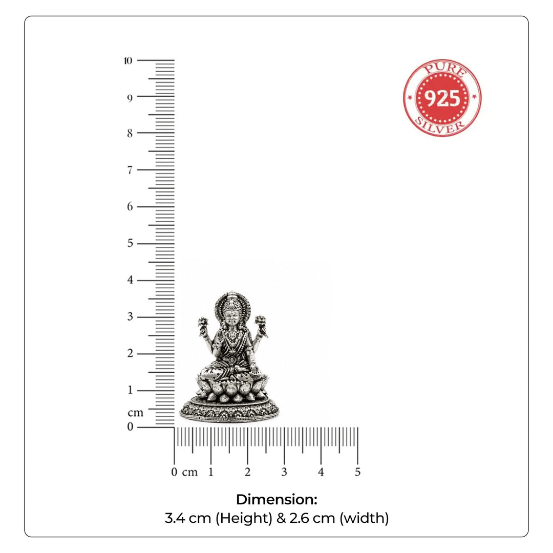 925 Sterling Silver Goddess Lakshmi Idol