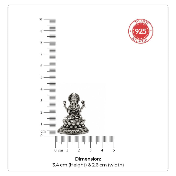 925 Sterling Silver Goddess Lakshmi Idol