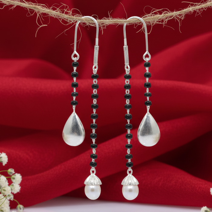Silver Mangalsutra Oxidised Earring