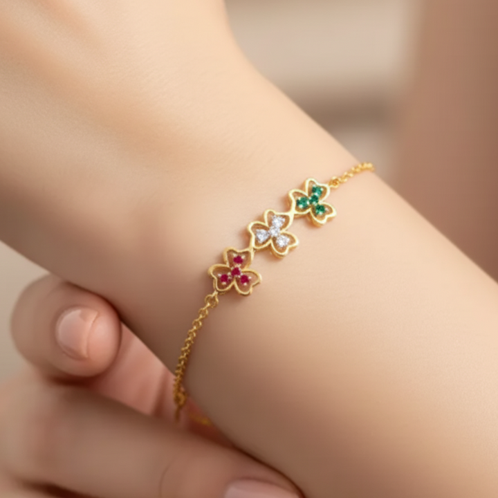 Silver lucky flower Bracelet