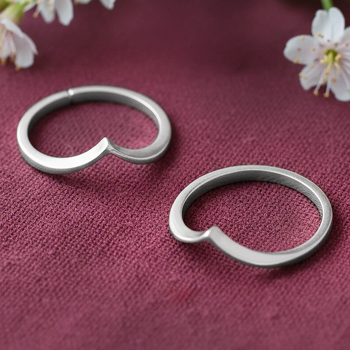 925 Sterling Silver Chevron Toe Ring (Pair)