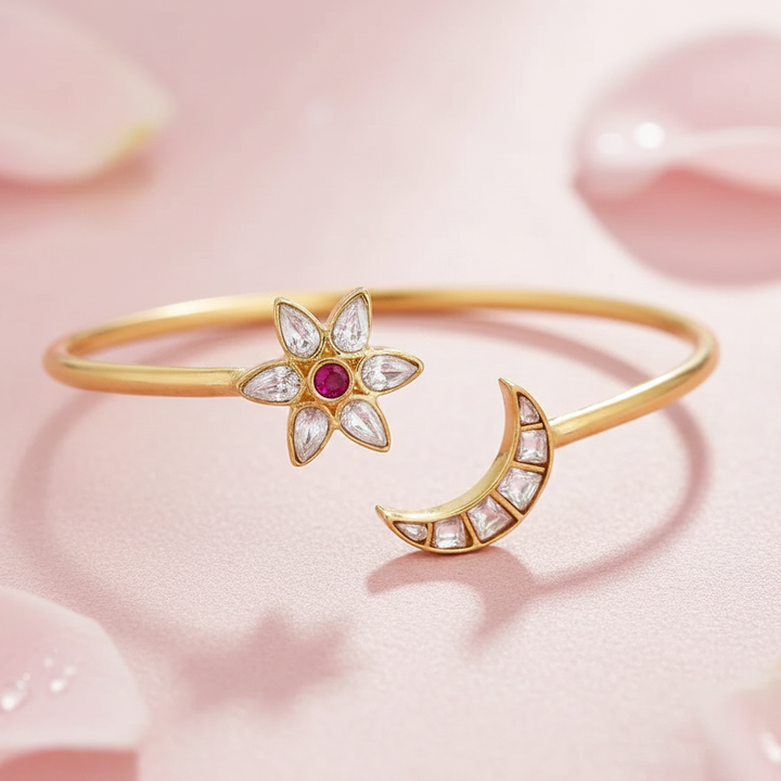 Silver 92.5 Chand And Star Cuff