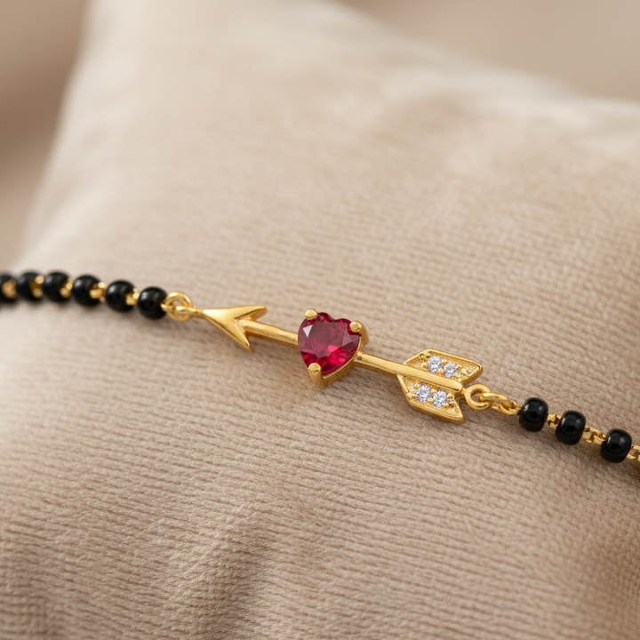 Silver Cupid's Arrow Mangalsutra Bracelet
