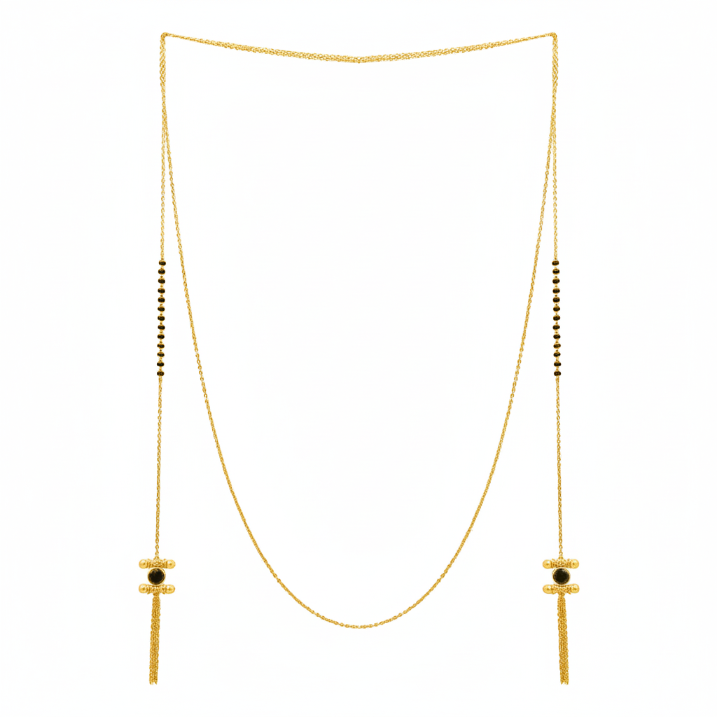 Lariat Wrap Silver 92.5 Mangalsutra Necklace