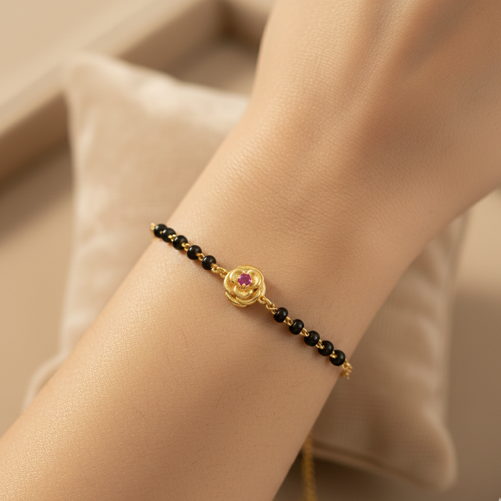Silver 925 Rose Mangalsutra Bracelet